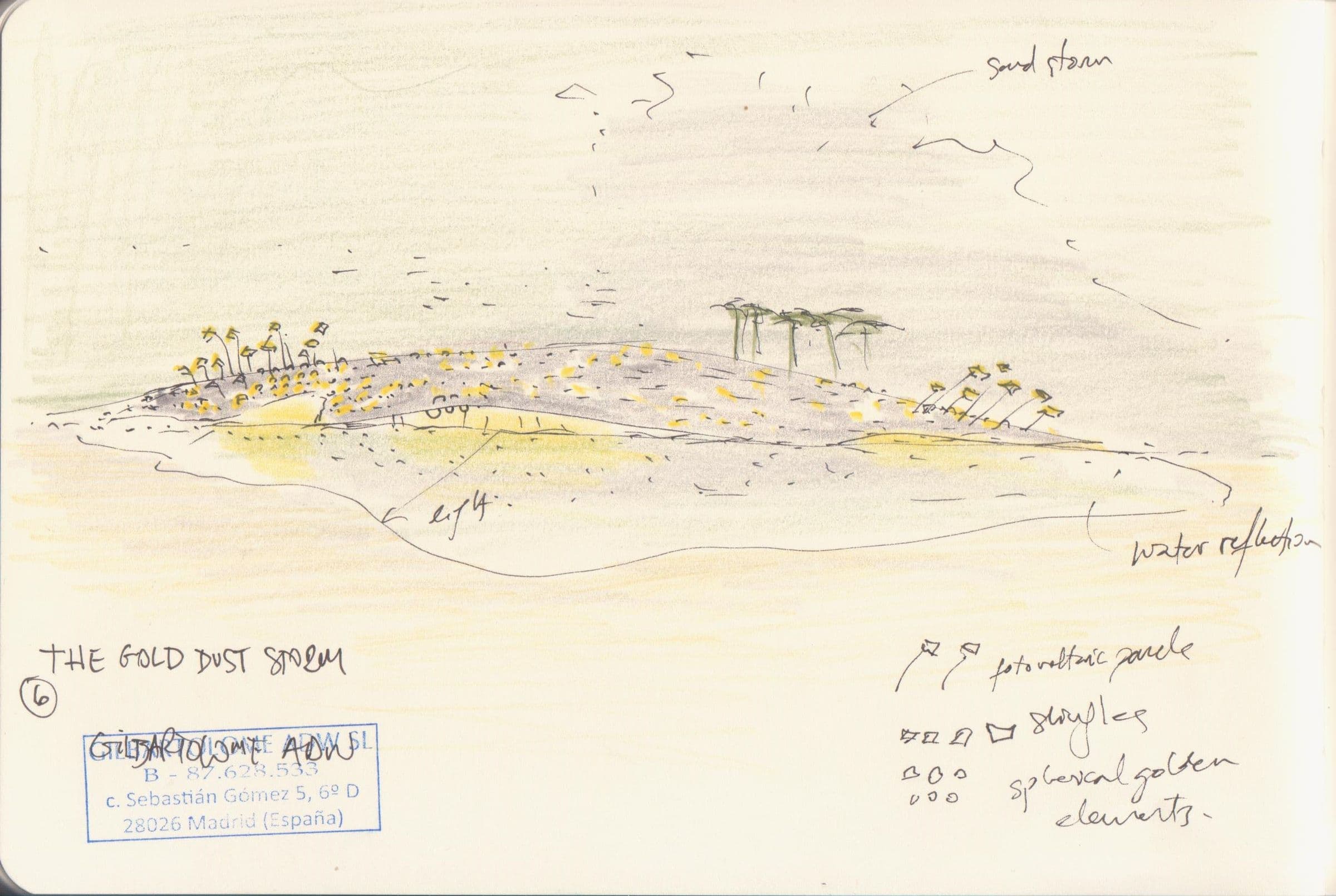 The Storm of Gold Dust Villa, Sketch