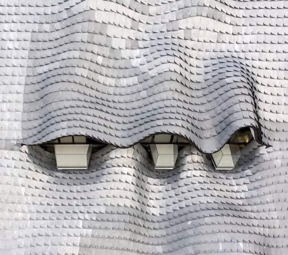 House on the Cliff, Scaled roof detail