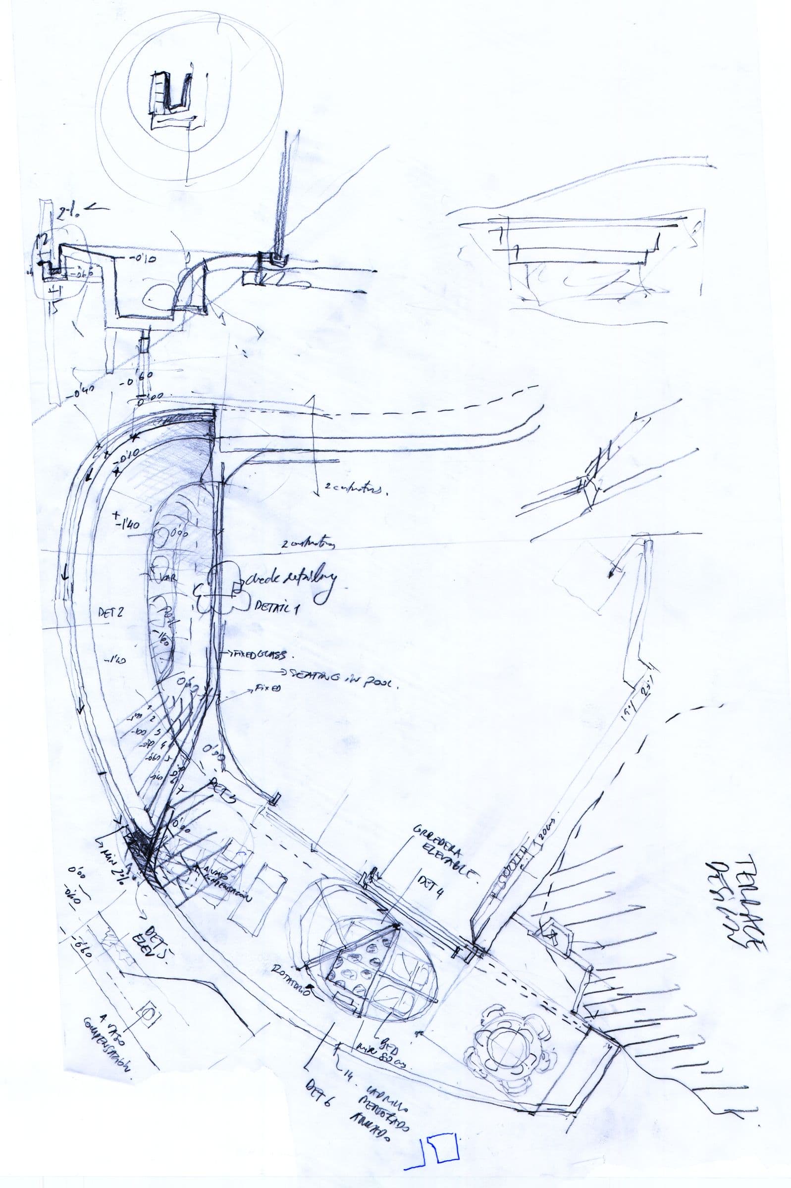 House on the Cliff II, Sketch
