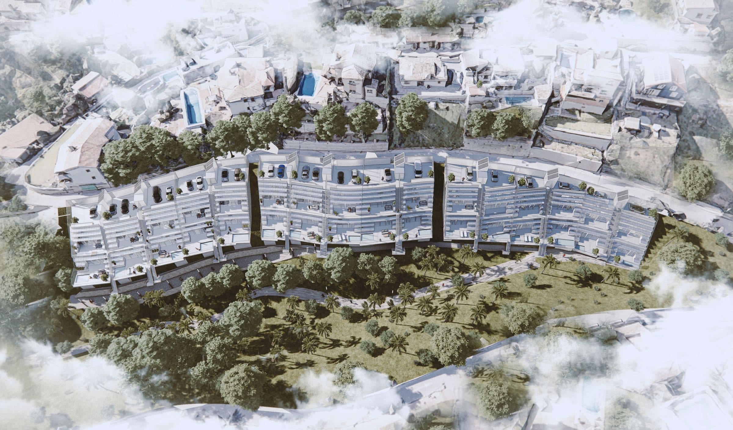 Los Madroños, Aerial view