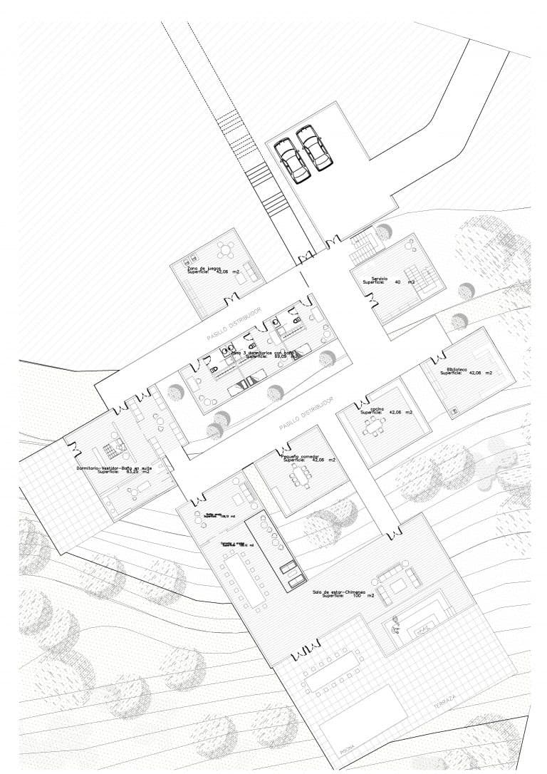 House in La Moraleja II, Ground floor plan