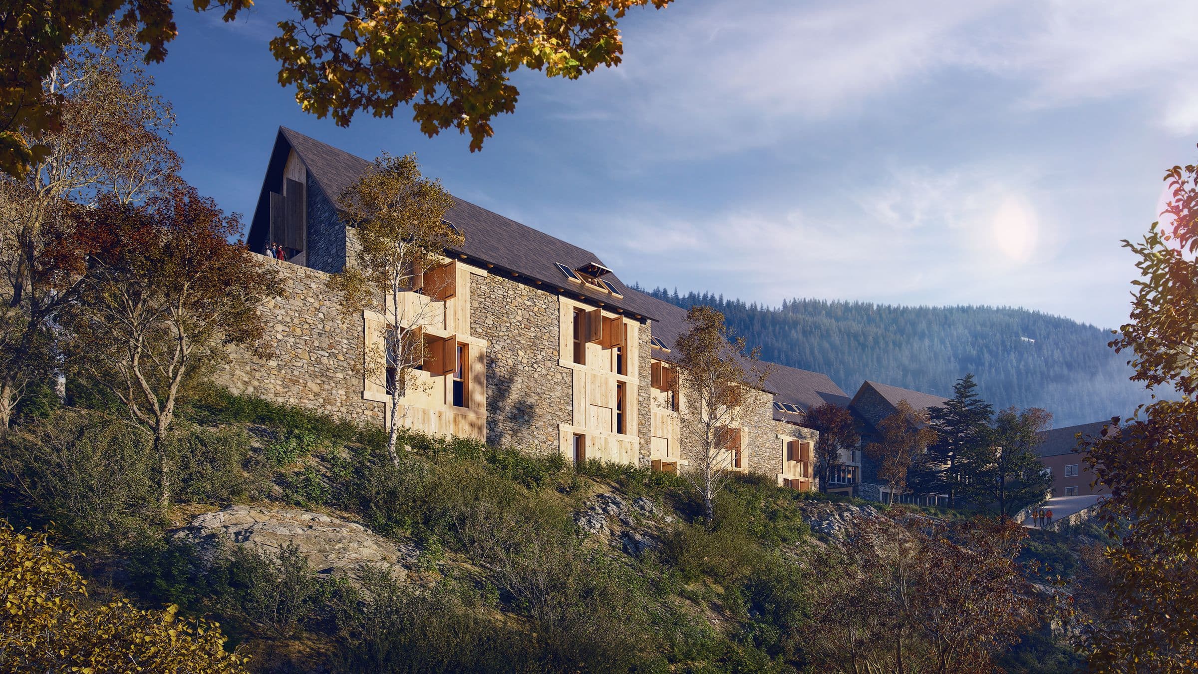32 Homes in the Pyrenees, From the hillside
