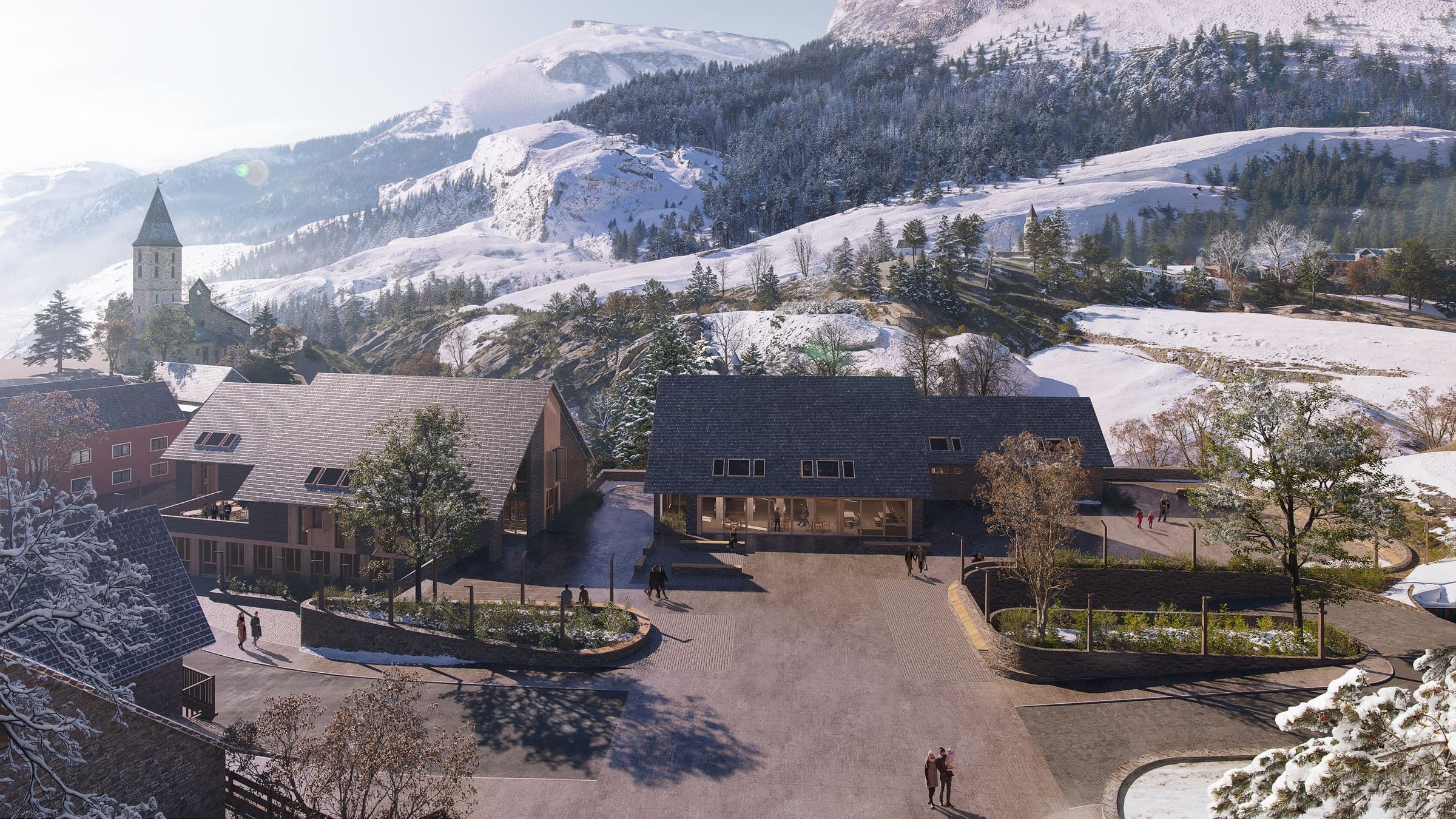 32 Homes in the Pyrenees, Aerial view