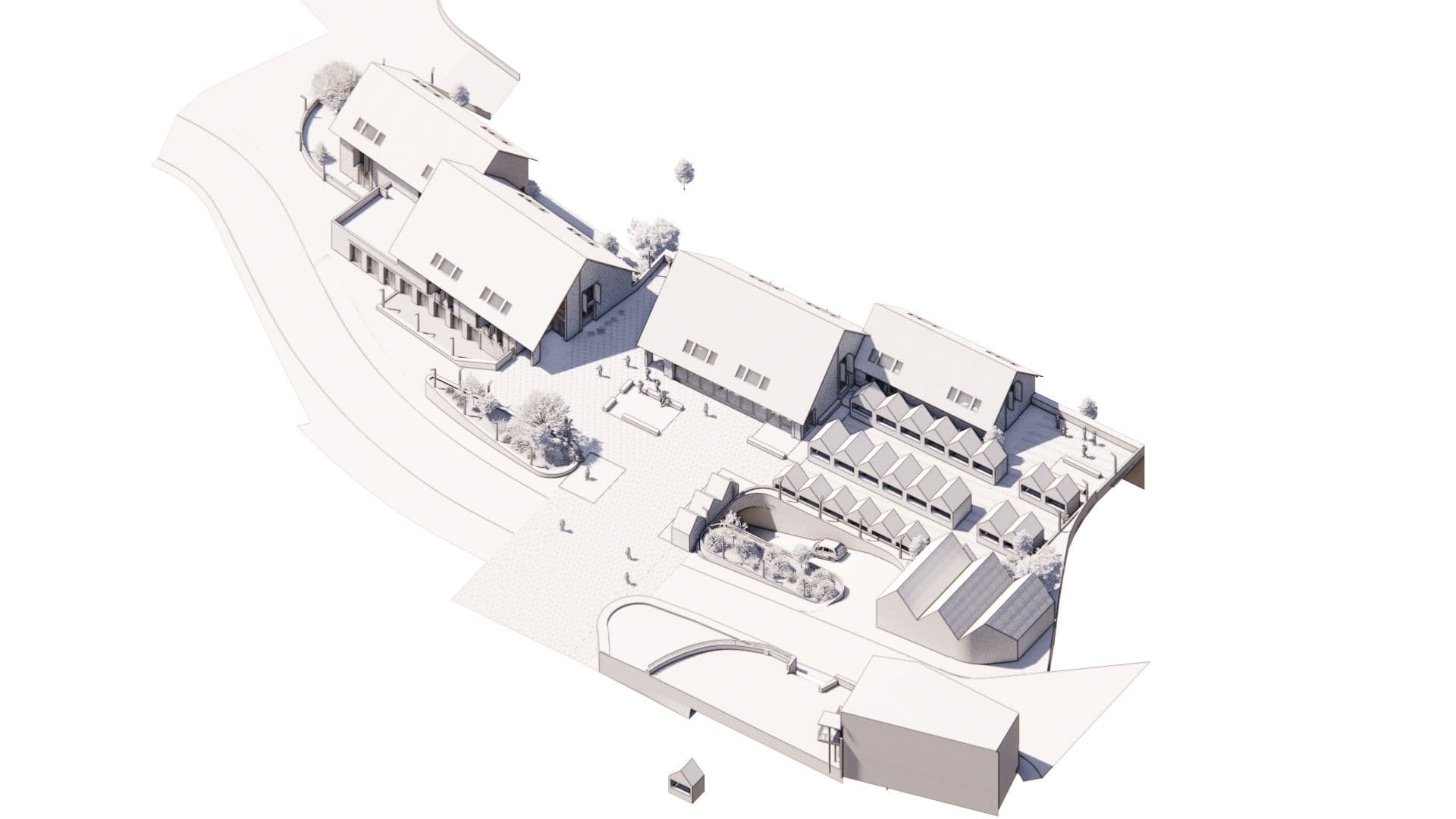 32 Homes in the Pyrenees, Axonometric view
